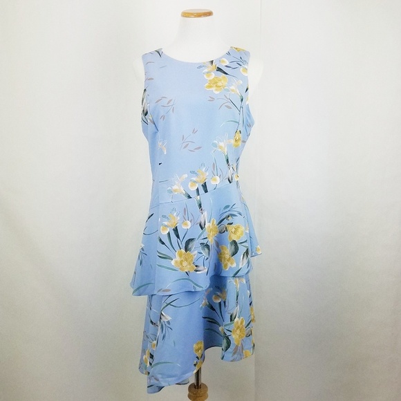 Bar III Asymmetrical Floral Dress, Size 12 - Picture 1 of 5